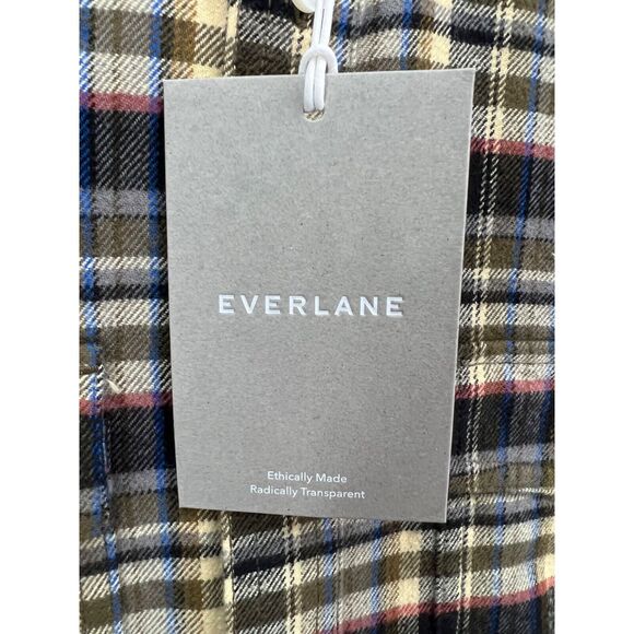 Everlane Flannel Shirt Men M Beech Plaid Brushed Cotton Outdoors Cabin Gorpcore - Picture 14 of 16